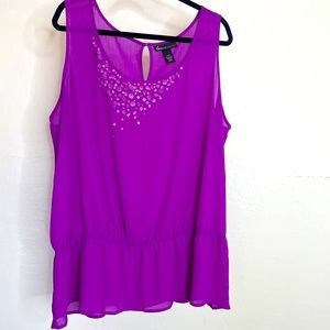 Lane Bryant Sheer Peplum Tank